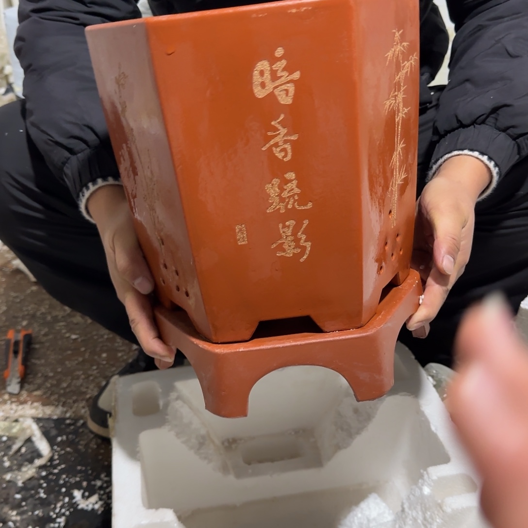 紫砂花盆口径20.23口径