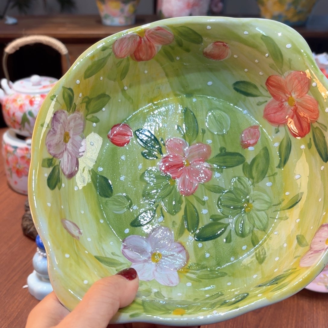 瓷片景德镇手绘高温釉下彩陶瓷茶具