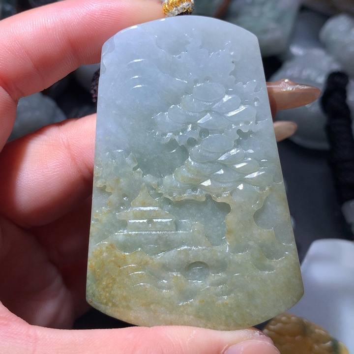 翡翠未镶嵌颈饰保真天然A货翡翠