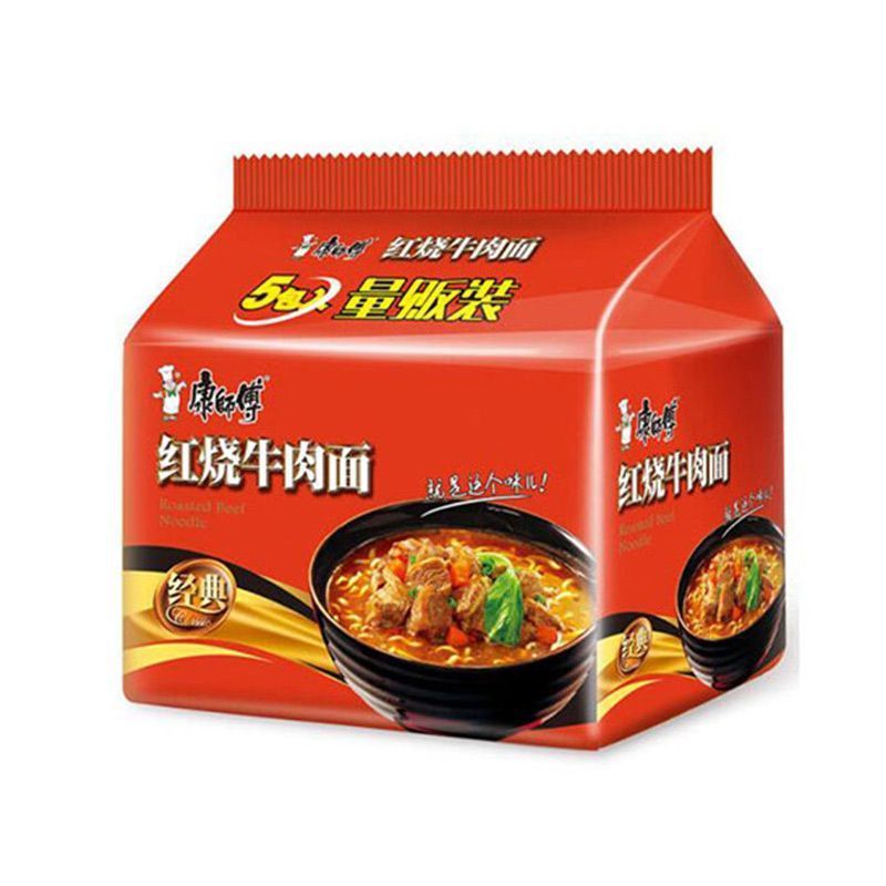 康师傅经典红烧牛肉面104g*5