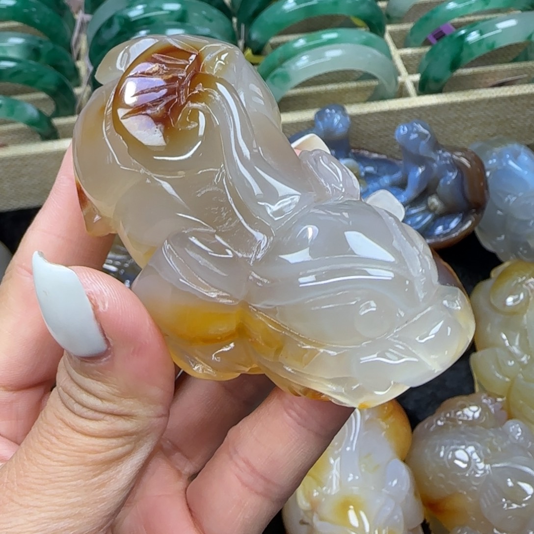 玛瑙/玉髓合金吊坠(赠链)