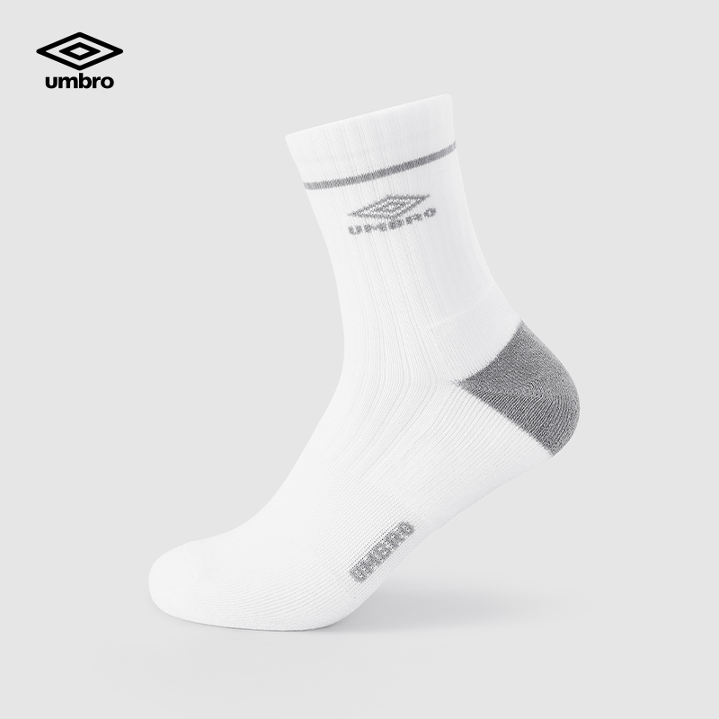Umbro/茵宝秋季运动袜男款3A抗菌拼色提花运动长袜U3325330115