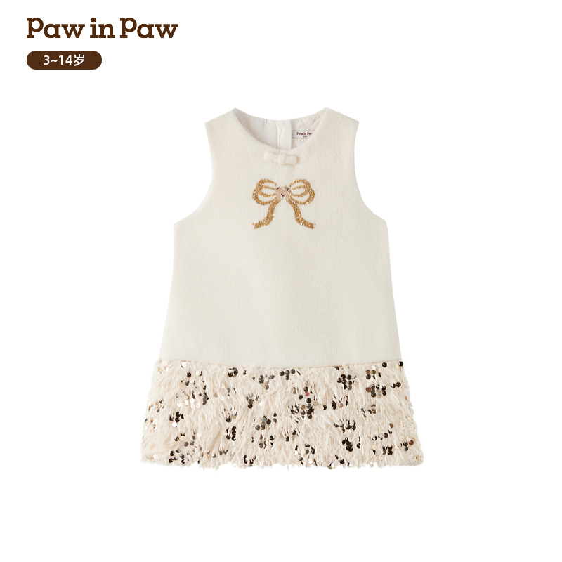 PawinPaw童装25年冬季新款女童连衣裙甜美可爱百搭时尚PCOWF4C22E