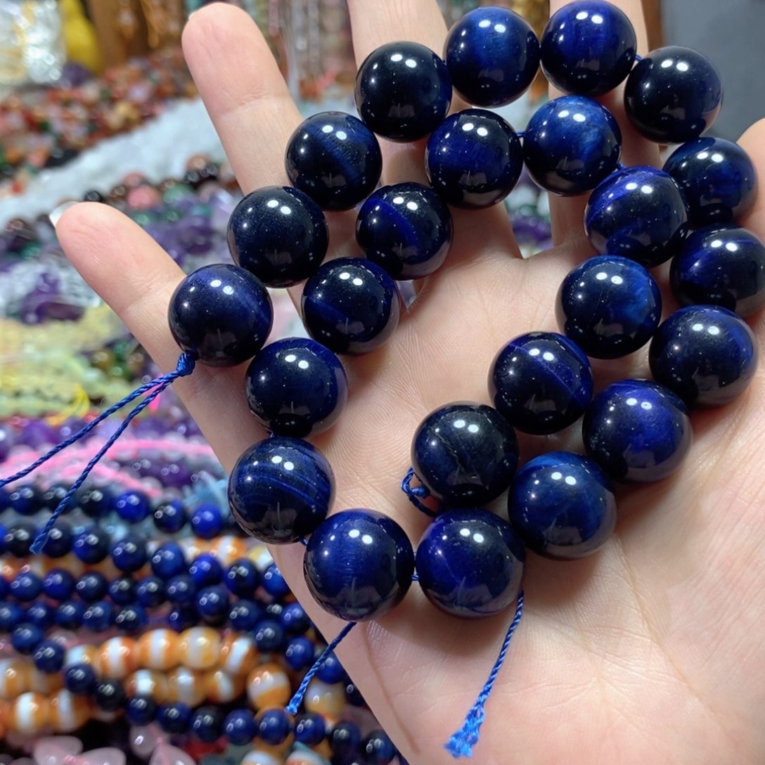 玛瑙/玉髓合金珠宝半成品蓝虎一条卡18mm