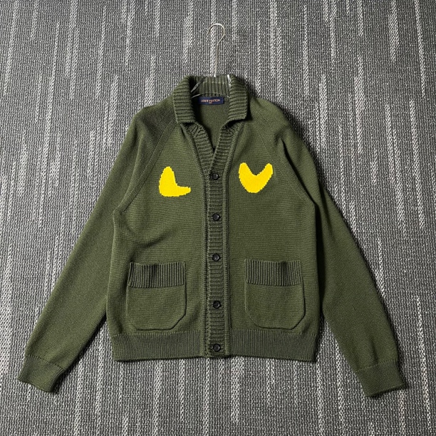 99新 LouisVuitton/路易威登 虎头logo翻领毛衣外套/XL码/3406