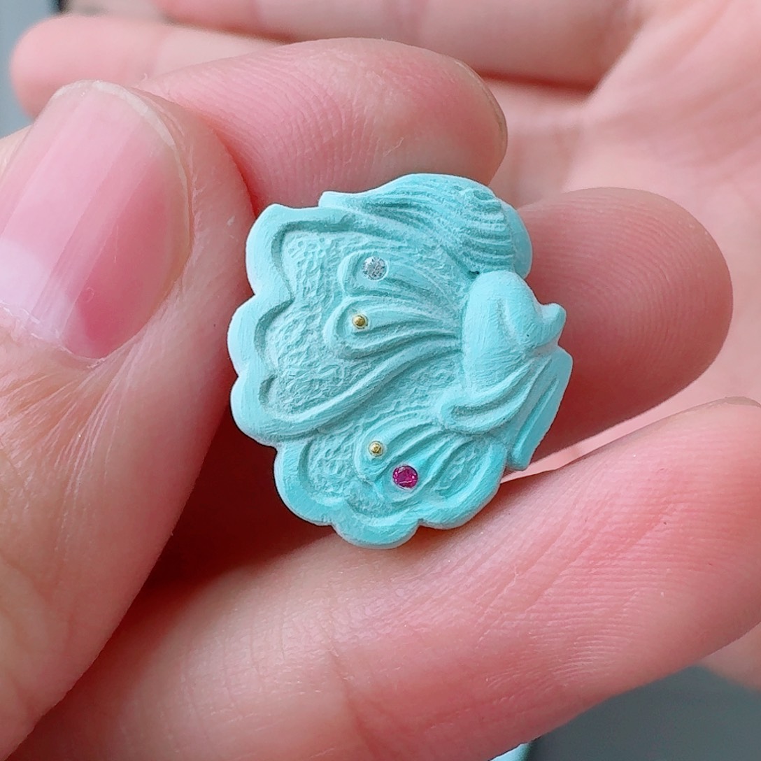 绿松石未镶嵌挂件