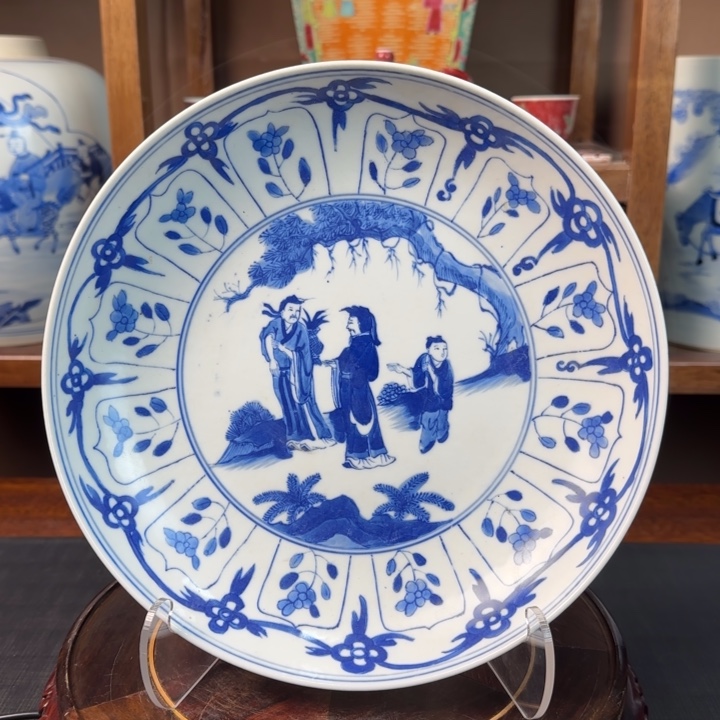 陶瓷00000000001青花人物盘子