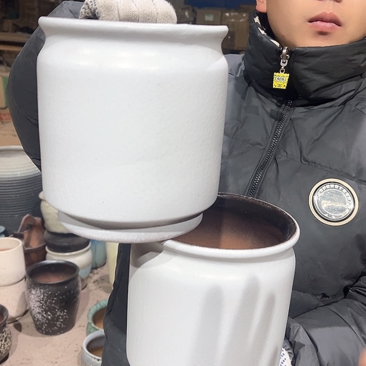 紫砂花盆高21口18————