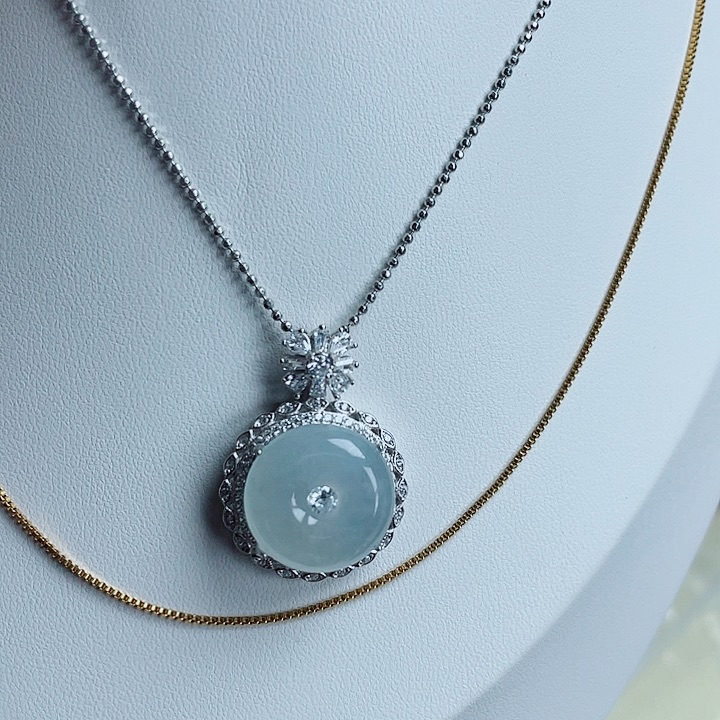 翡翠银S925镶嵌颈饰865656564