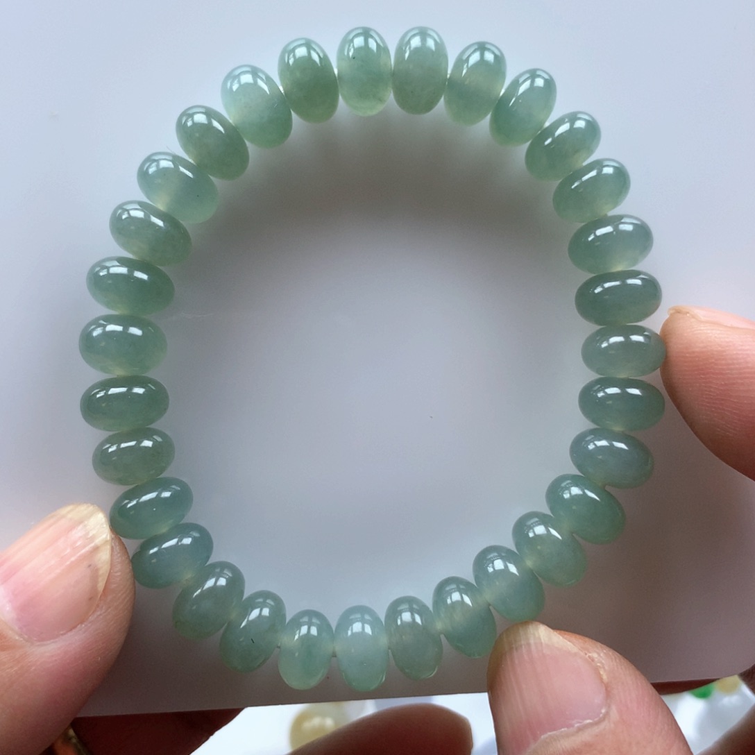 未镶嵌手串翡翠缅甸天然翡翠手串9.1卡31颗