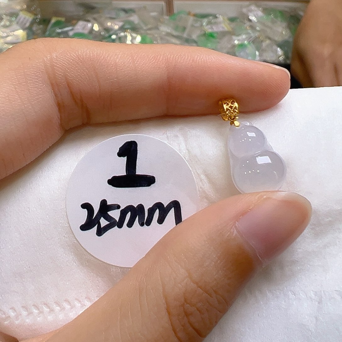 翡翠18K金镶嵌吊坠(不含链)翡翠