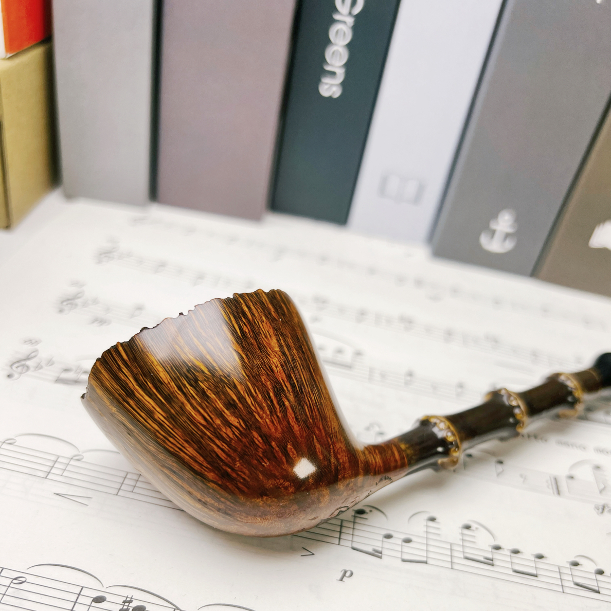 【全新正品】35哥漆龙烟斗，光面直纹老料瘤皮都柏林竹节烟斗闪电标