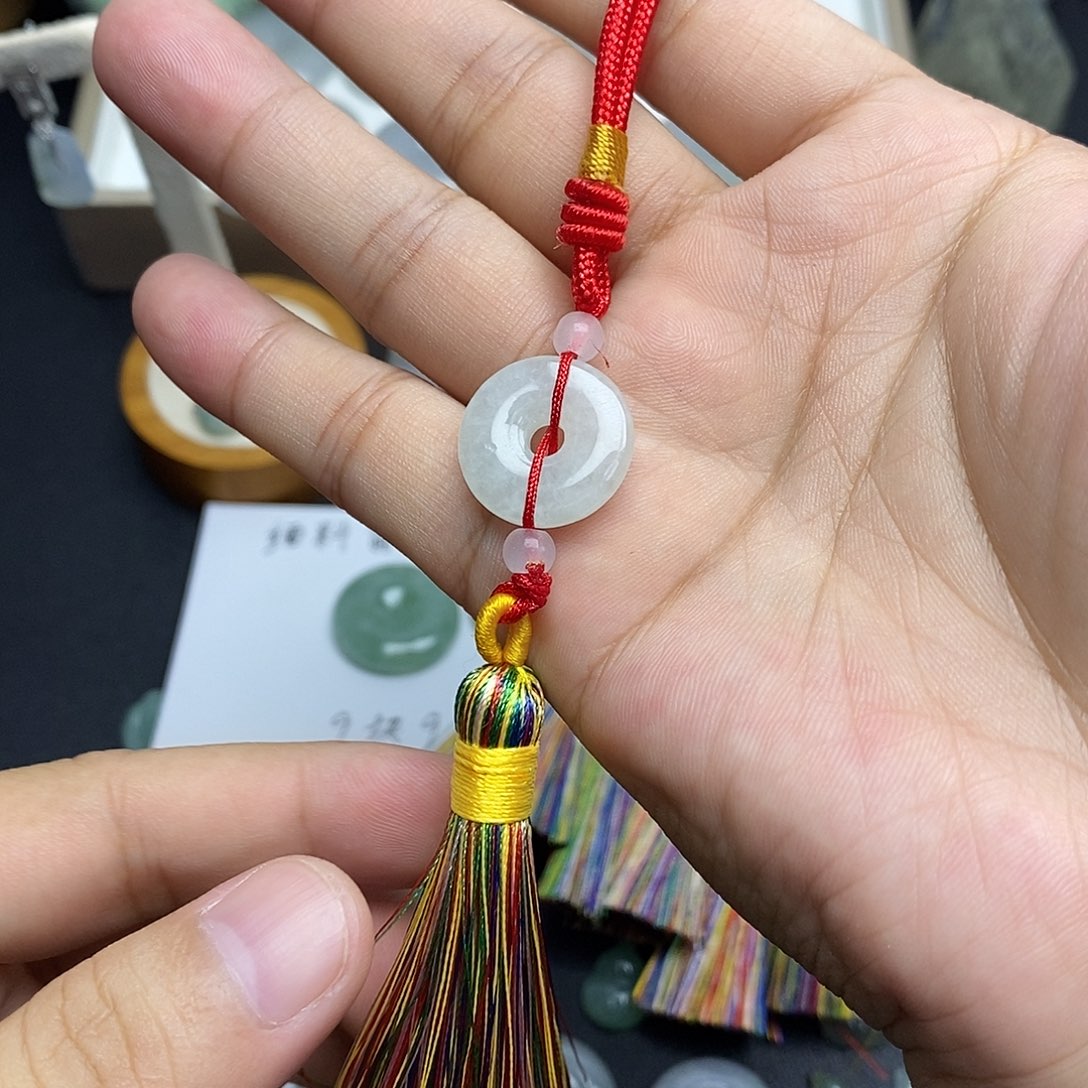 颈饰未镶嵌翡翠缅甸翡翠A货平安扣车挂