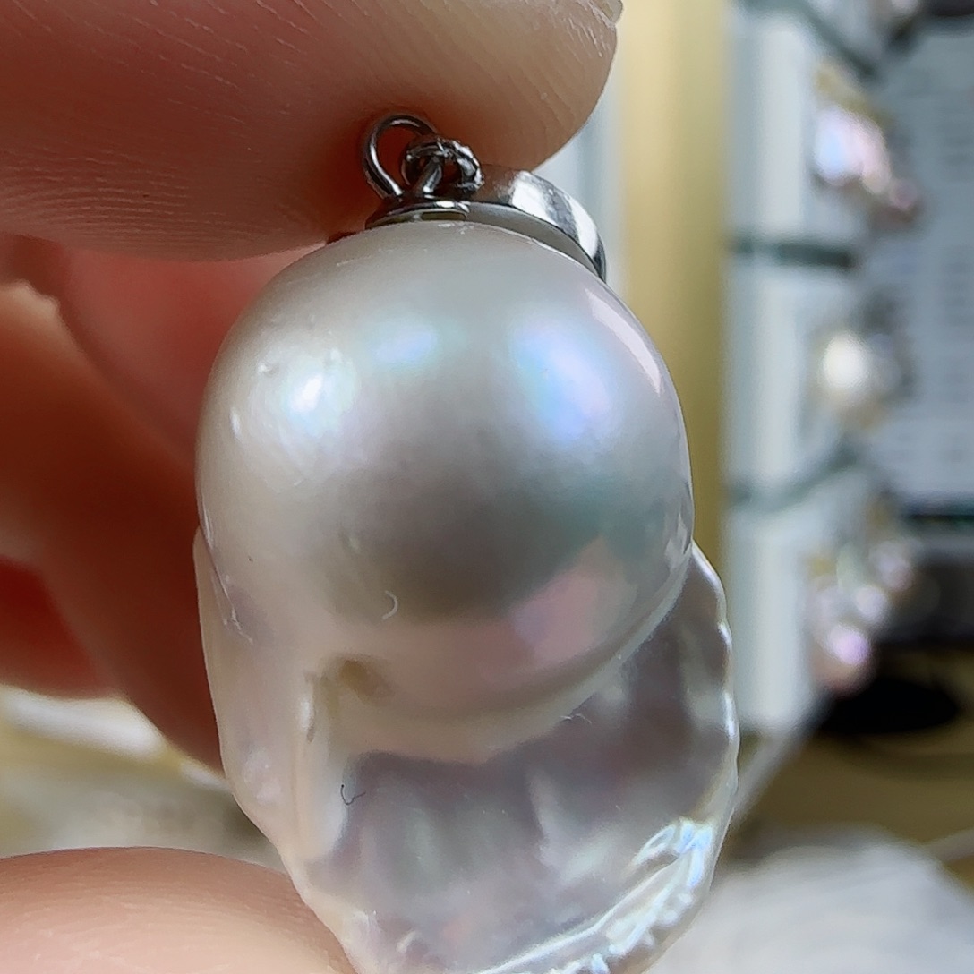 淡水珍珠吊坠（特价有瑕）银S925镶嵌