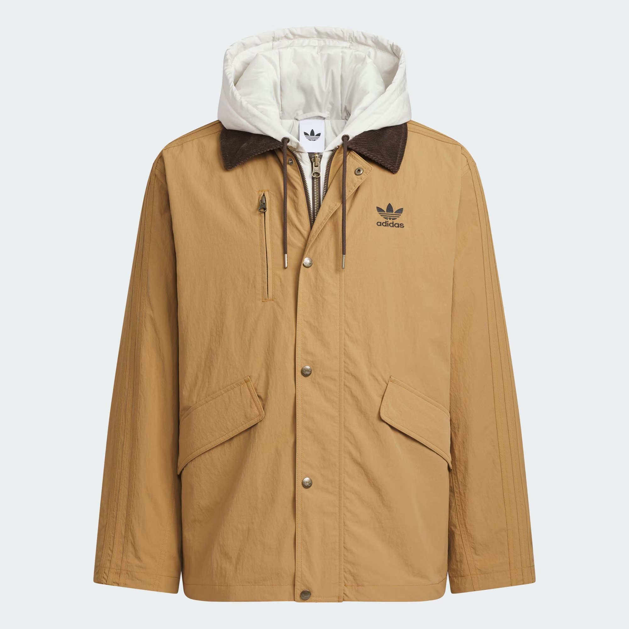 adidas/阿迪达斯保暖复古二合一工装风运动宽松连帽棉服KW1241