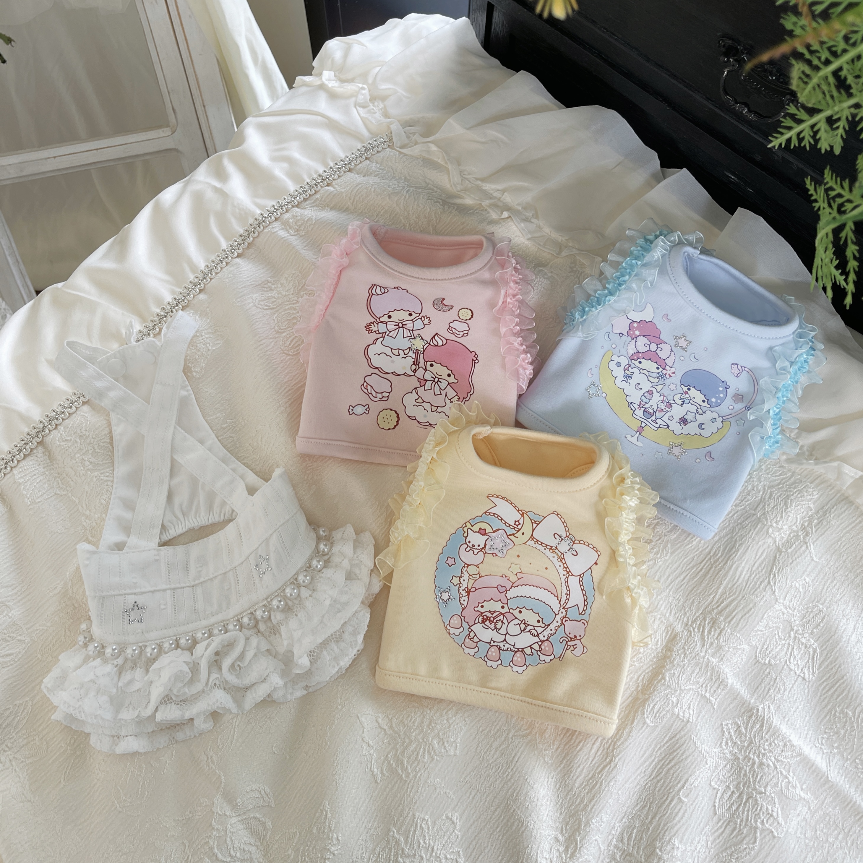 绮梦恋语宠物双子星短款内搭珍珠背带裙套装狗狗（内搭按胸围拍）