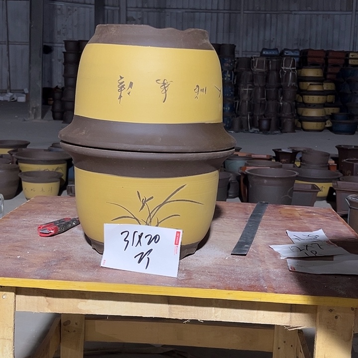 紫砂花盆手工制作97