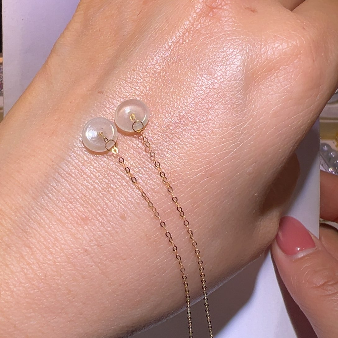 翡翠颈饰18K金镶嵌耳环