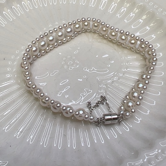 银S925镶嵌手链淡水珍珠