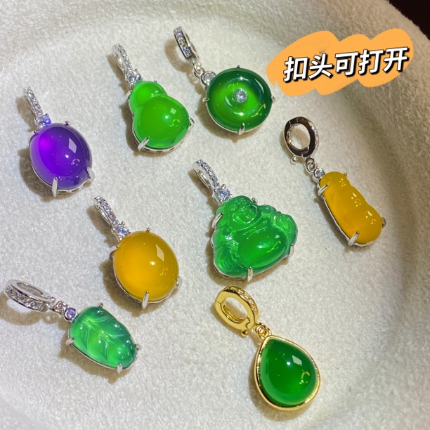 吊坠925银 银镶各种小滴溜造型可随意搭配各种链子吊坠