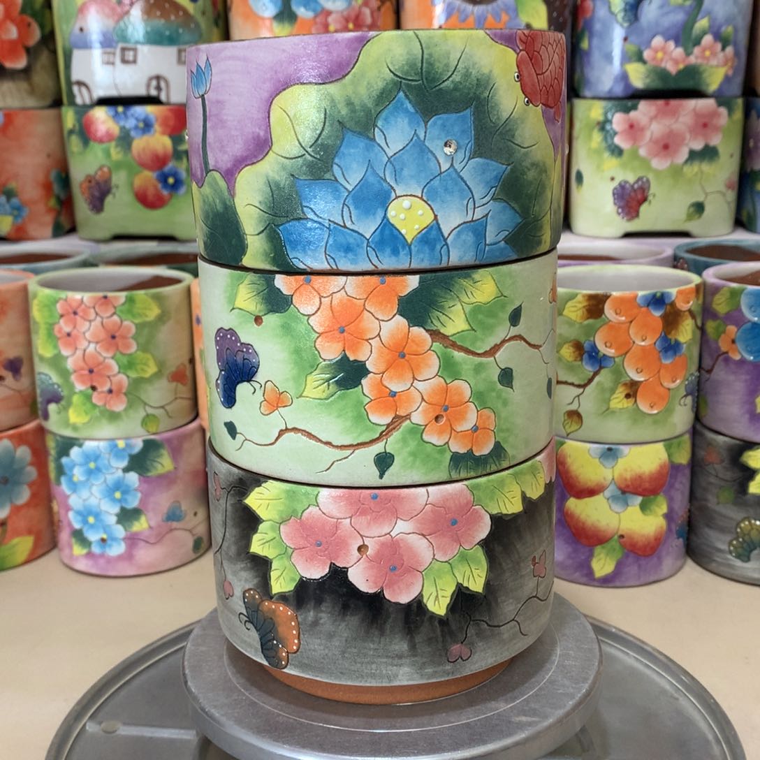 福利花盆，手绘花盆