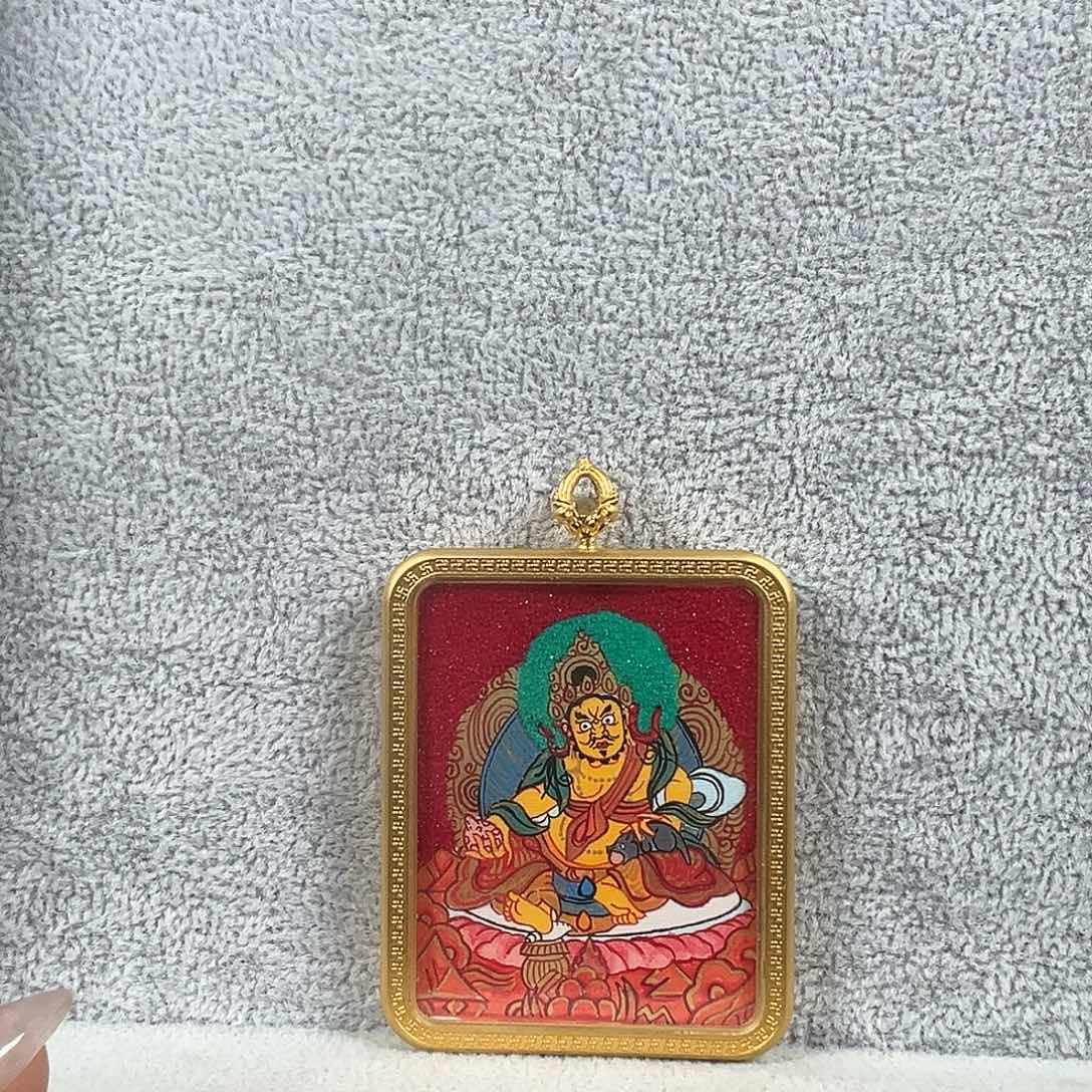 妞***吊坠粗矿砂黄老爷单面