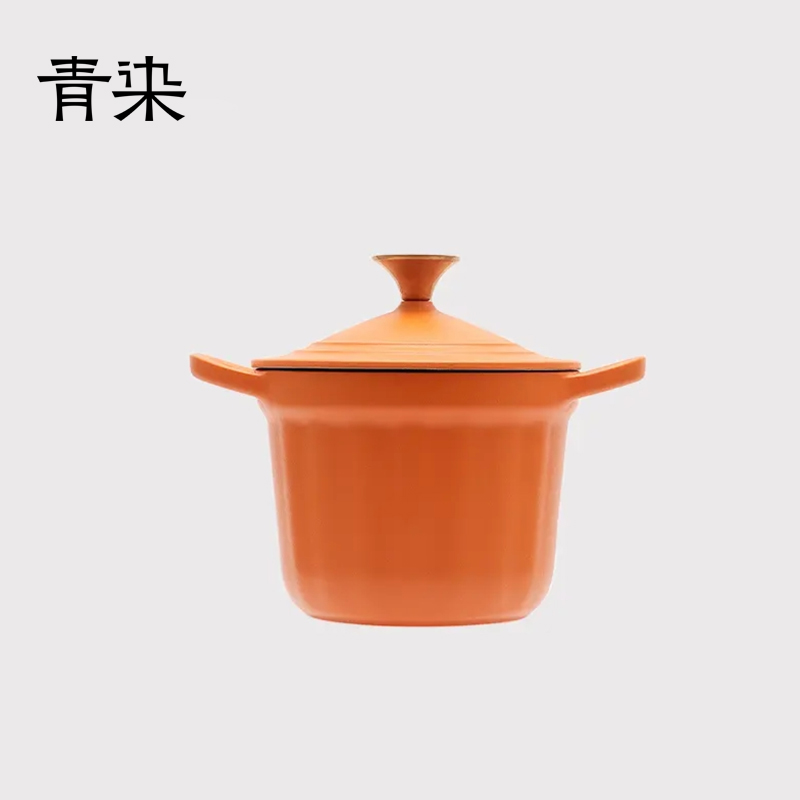 青染 16CM英国铸铁珐琅饭釜 0化学涂层 微压锁鲜 加厚耐用 耐腐蚀
