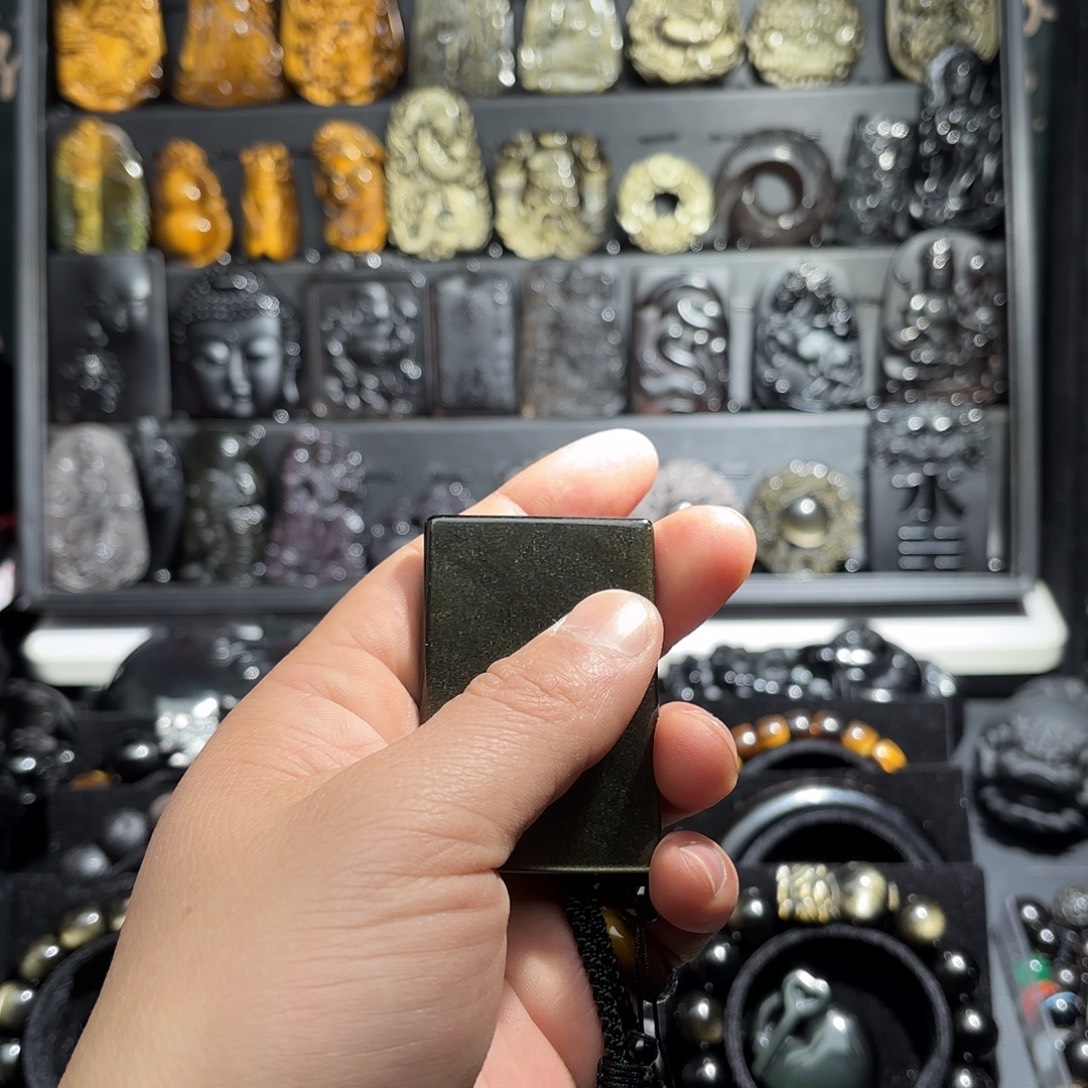 天***D黑曜岩未镶嵌手链