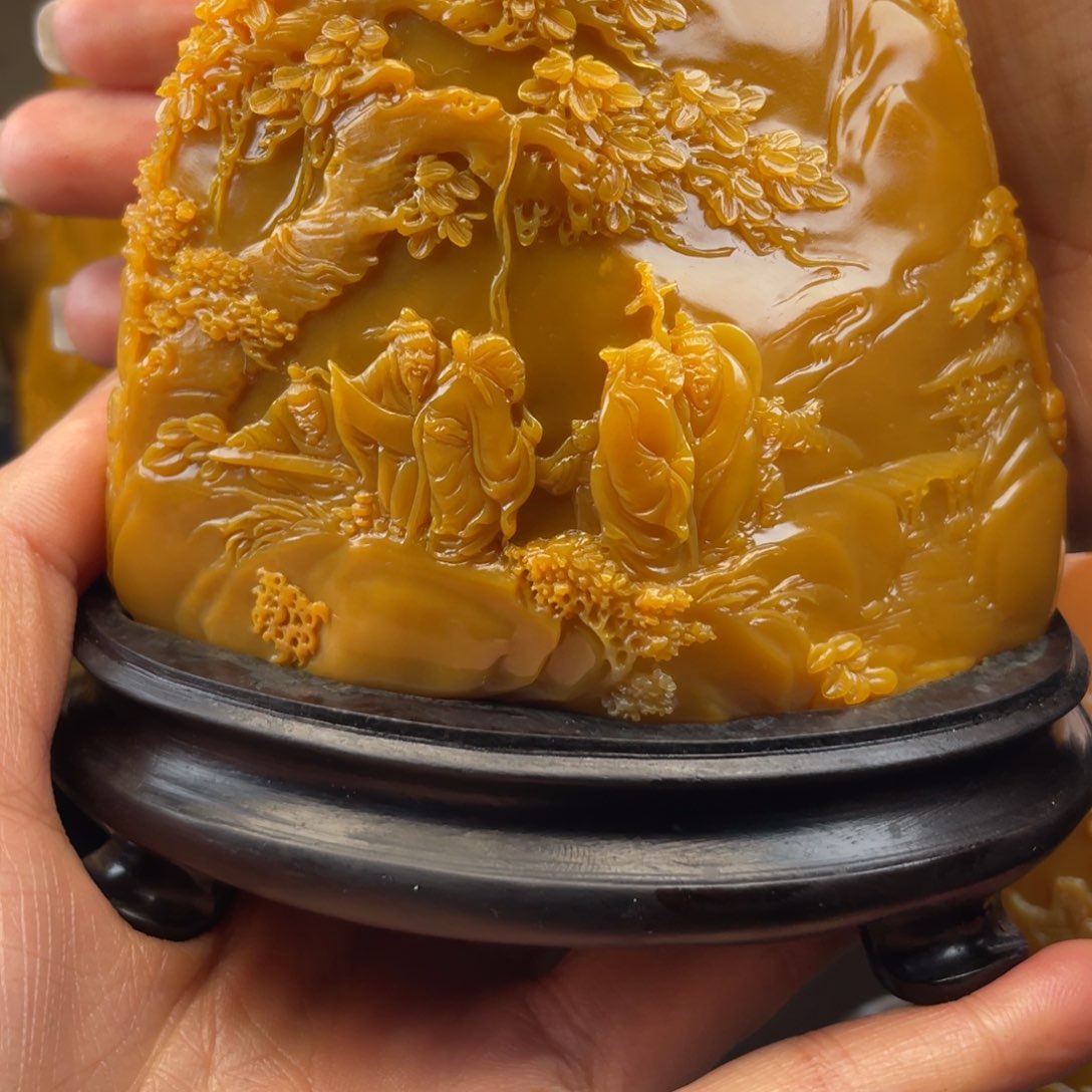 老挝石绿****娃寿山石雕刻的