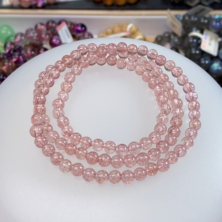 未镶嵌手链水晶透体草莓晶多圈➕开播福利