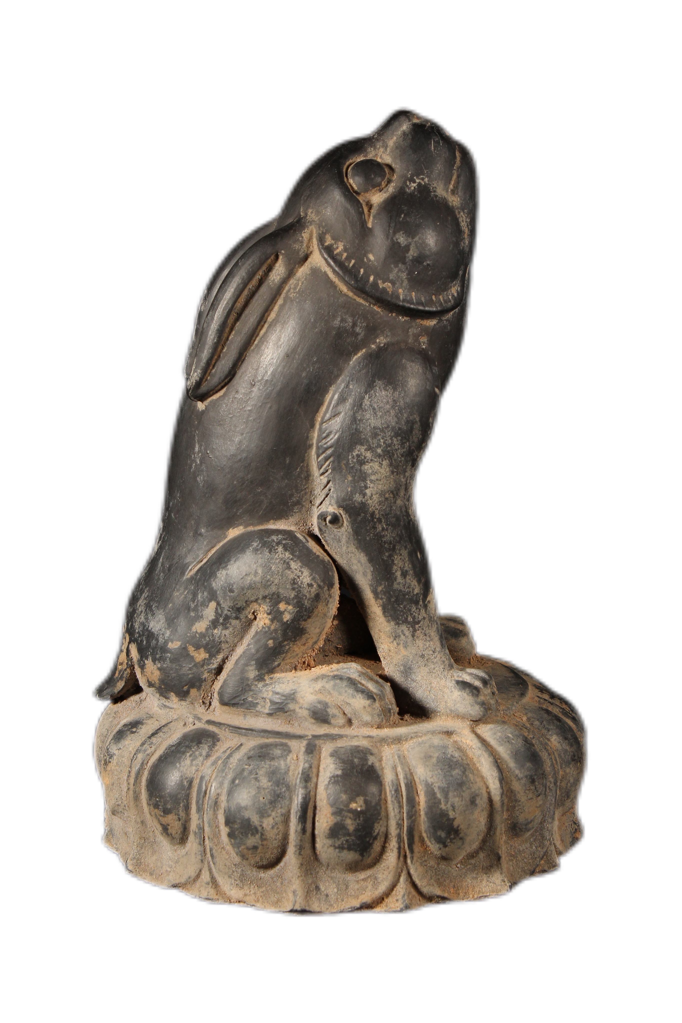 陶瓷黑陶兔子摆件