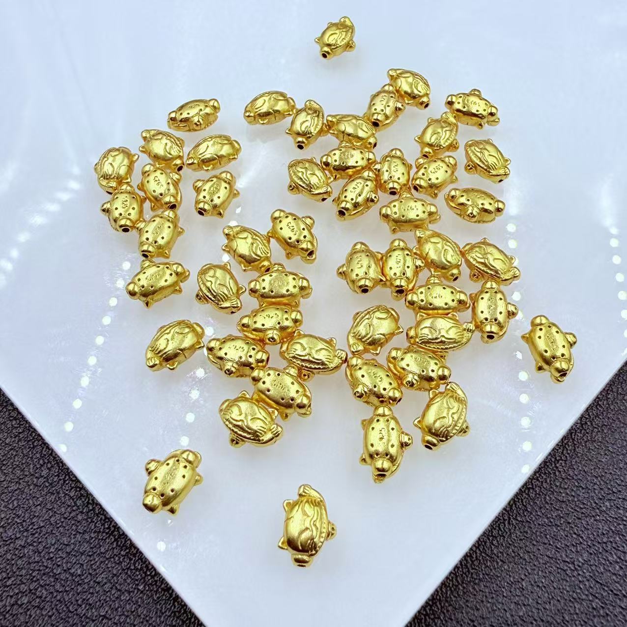 925银银制品 「戴琴珠宝」FR5962-银小猫通孔配饰（多样性发其一）