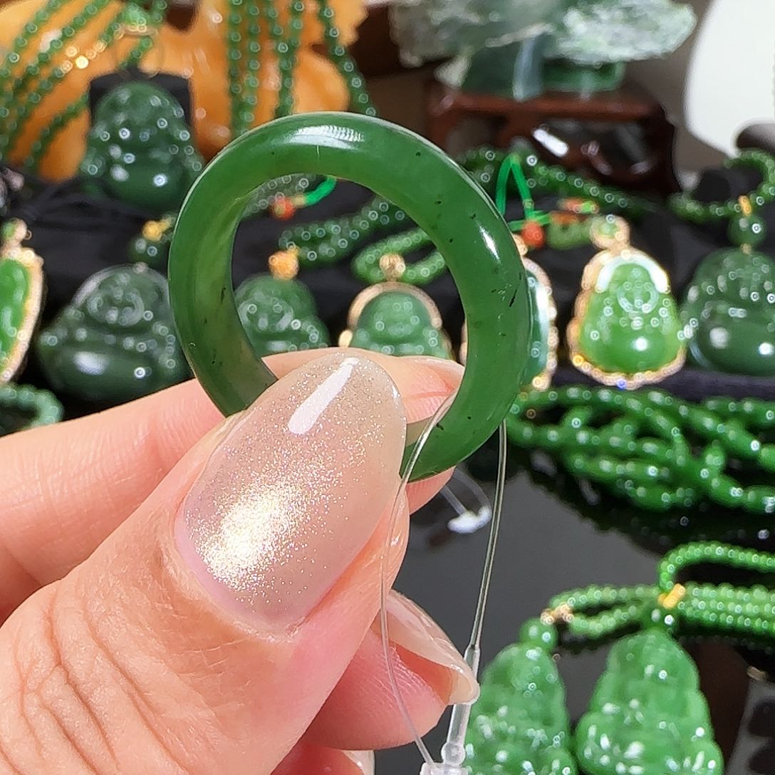 和田玉（碧玉）戒指未镶嵌