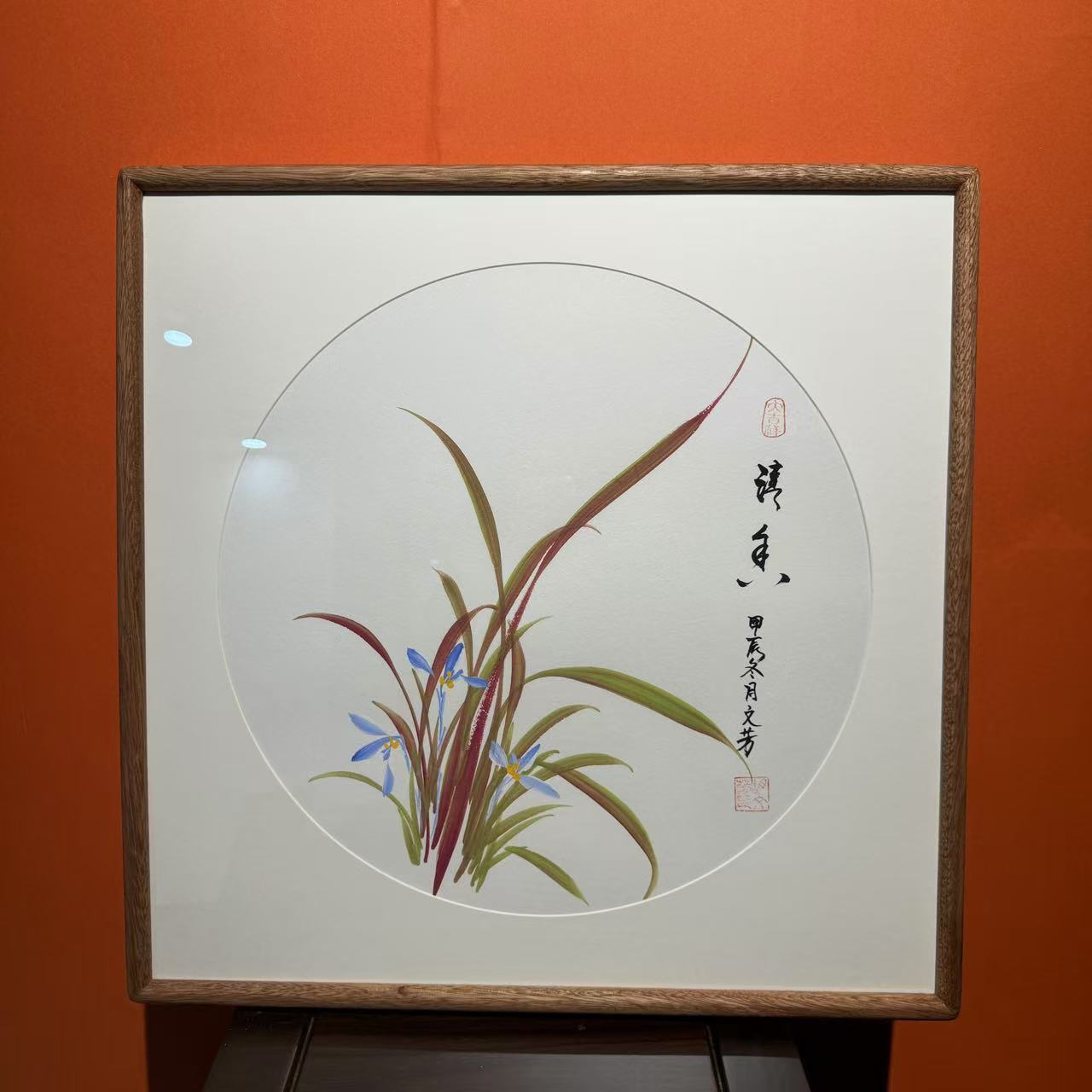 52 胡文芳老师手绘 兰花 52x52厘米