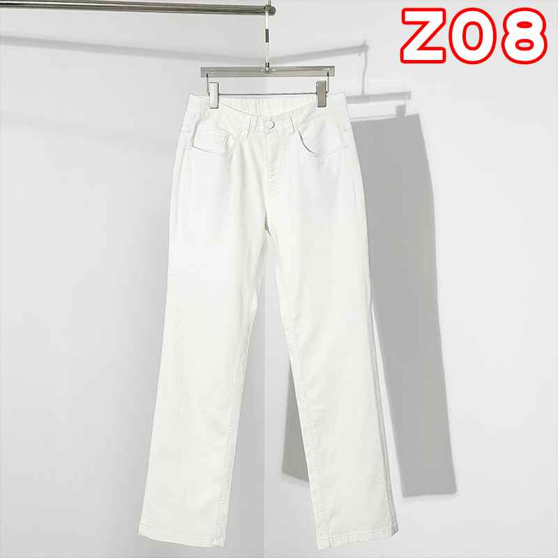 Z08真直筒裤【原创设计】纯白色牛仔裤男合身立体裁剪微弹力薄款夏