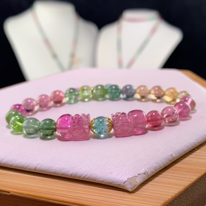 双色碧玺手链未镶嵌