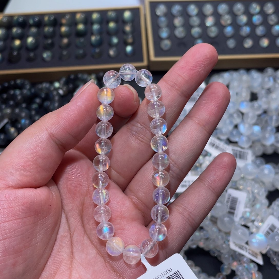 手链未镶嵌长石知*马岛幻彩月光石手链7.6mm