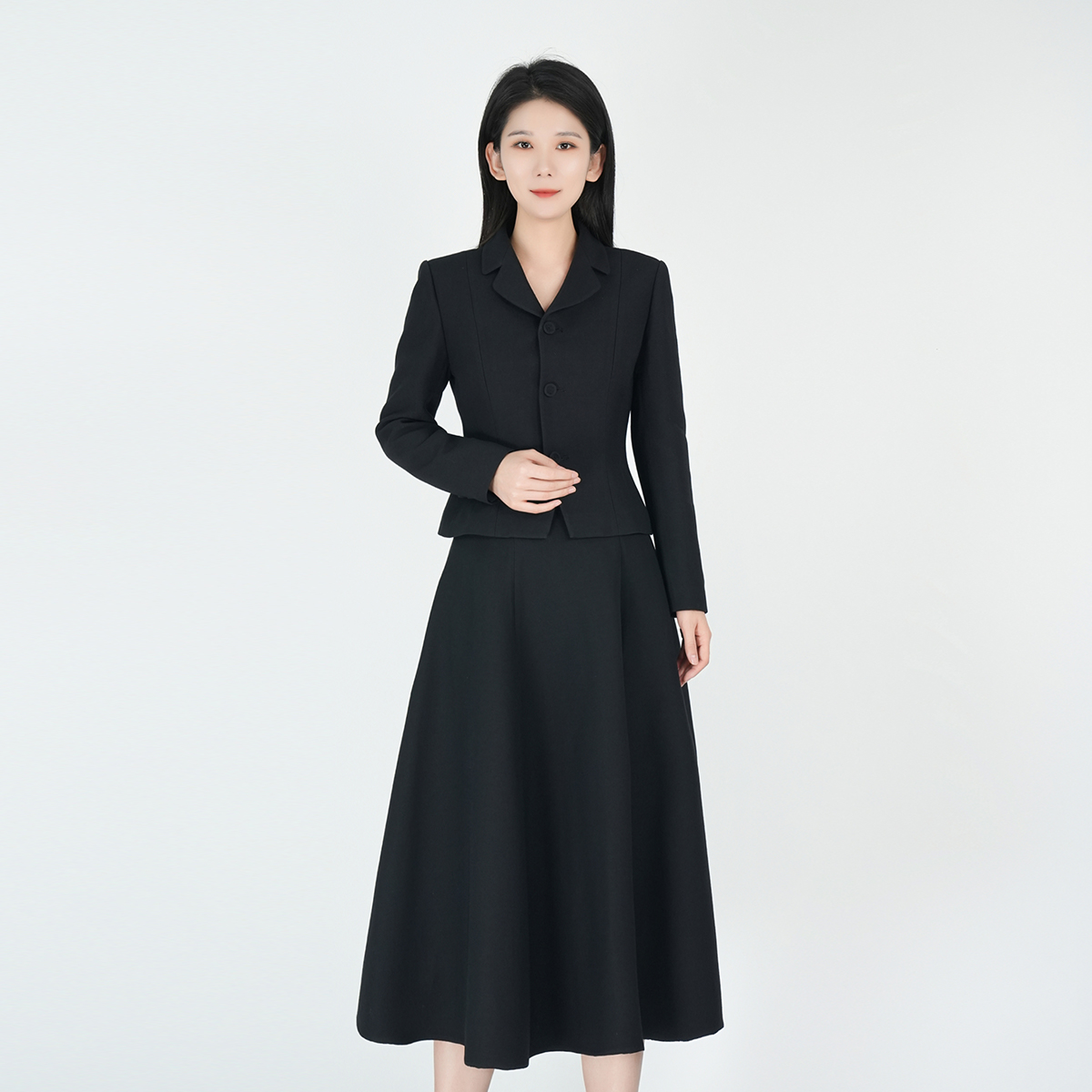 【高定系列】桑蚕丝黑色西服职业墨语套装HCSS050761+HCSS050762