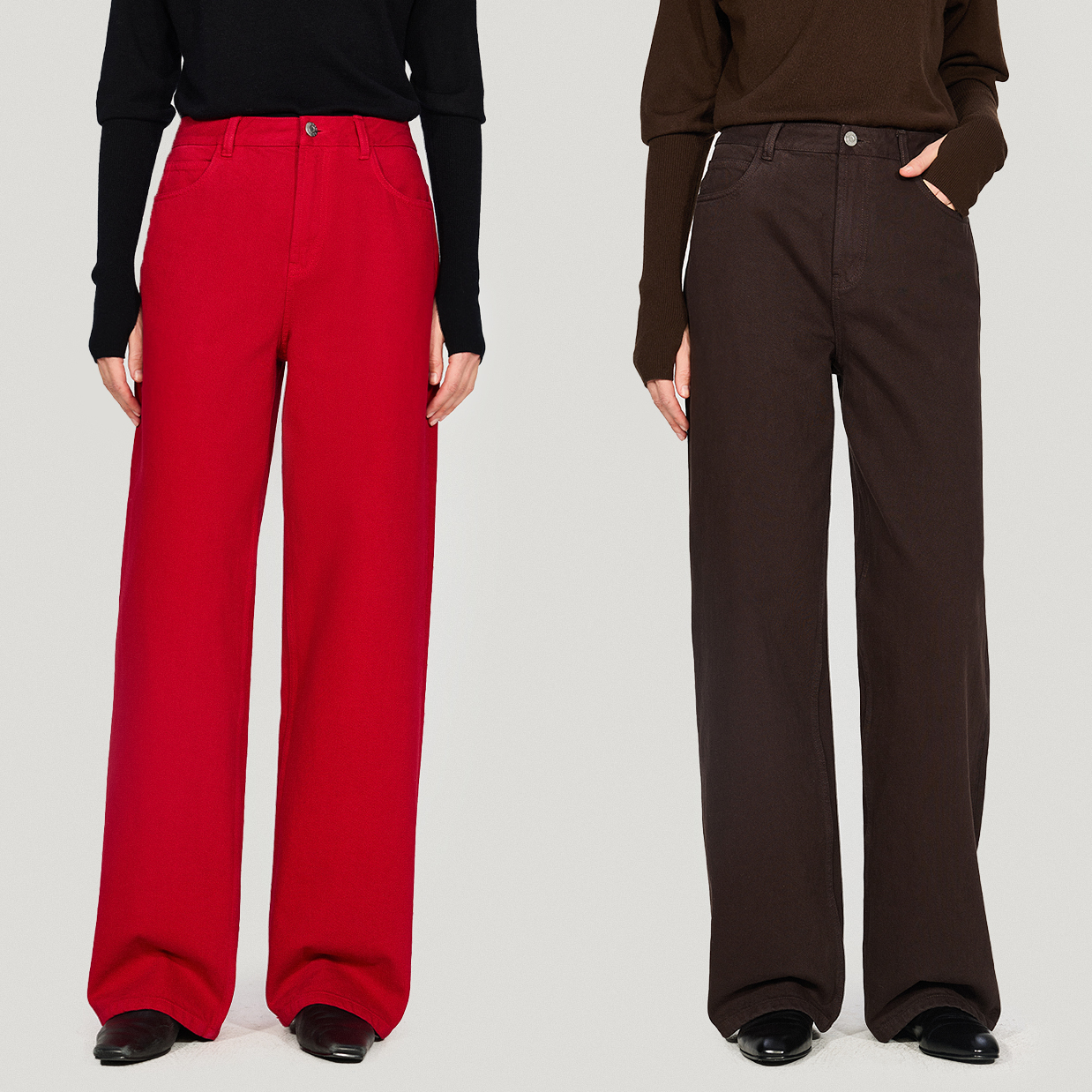 开间金标/强推四季入日本进口有机棉松弛直筒微垮彩染牛仔裤