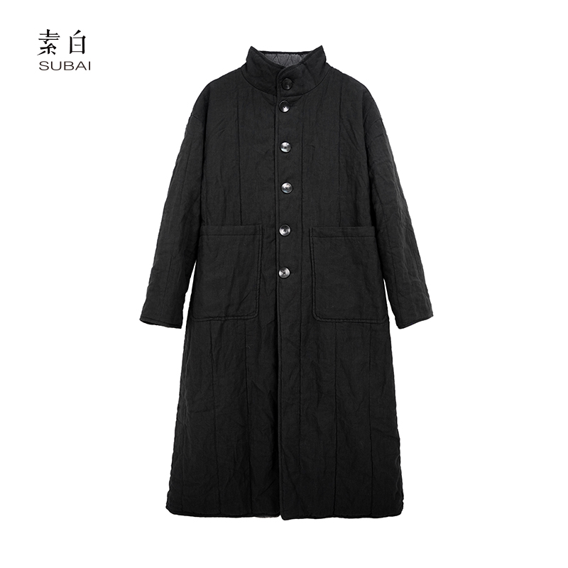 素白复古【双面人生】F01964两面穿棉服外套中国风高端加厚长款棉服