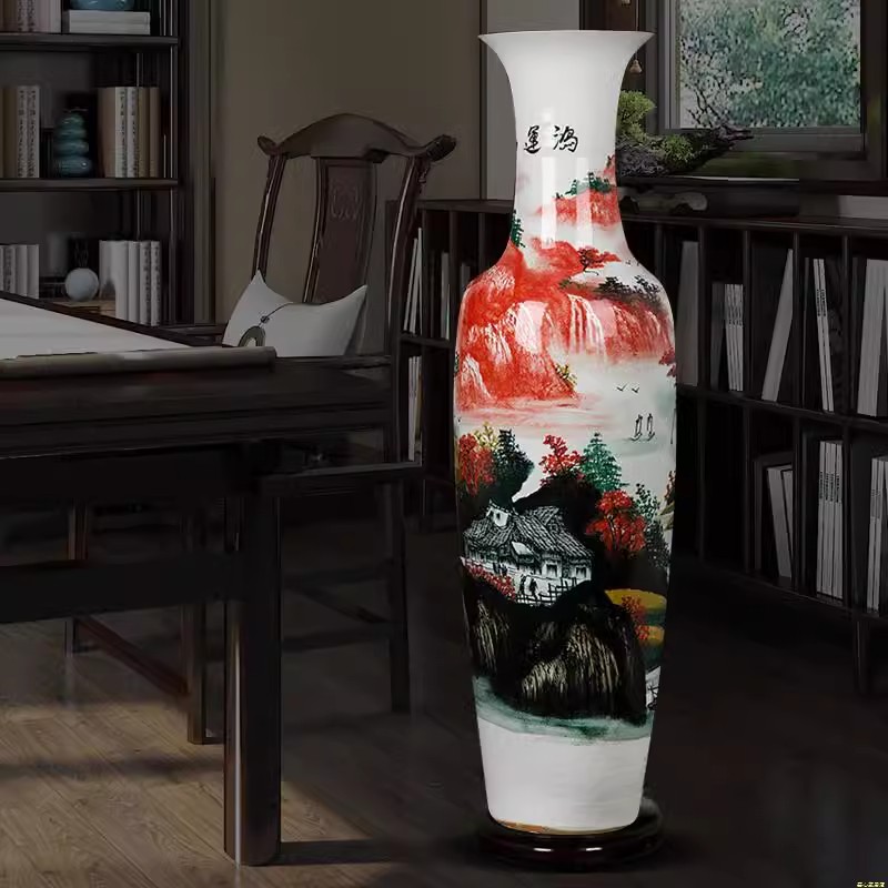 【11号】景德镇陶瓷中式大花瓶客厅摆件鸿运当头
