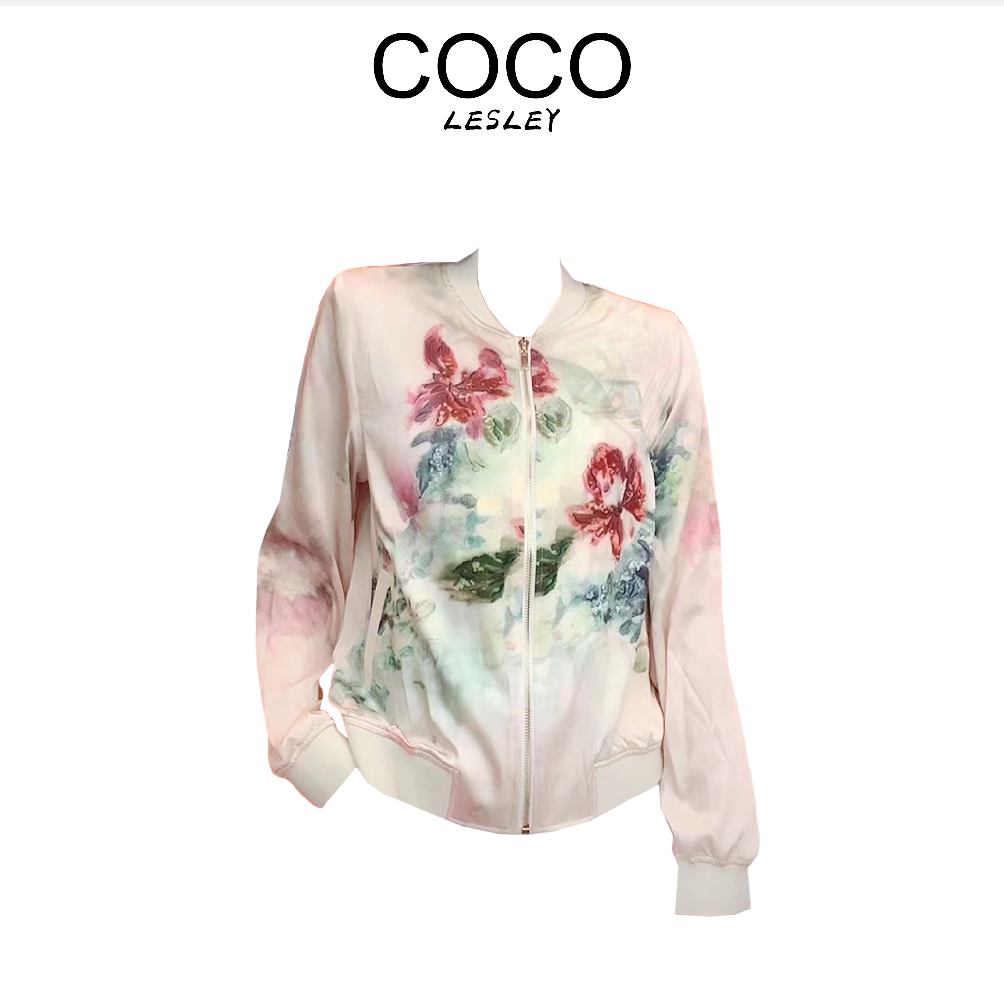【COCO LESLEY】拉链外套耐磨休闲风百搭纯色潮流-8670