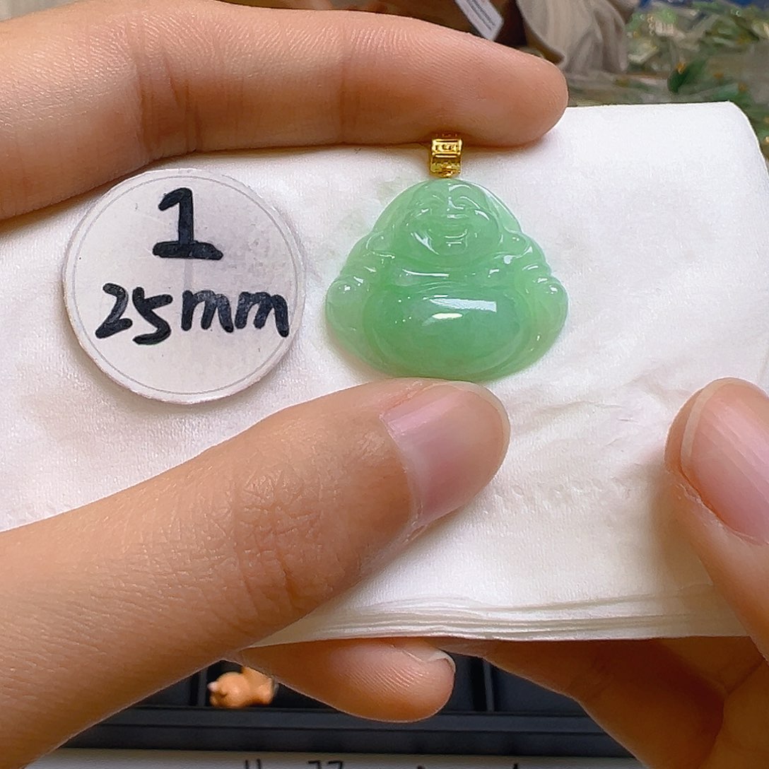 翡翠吊坠(不含链)18K金镶嵌翡翠