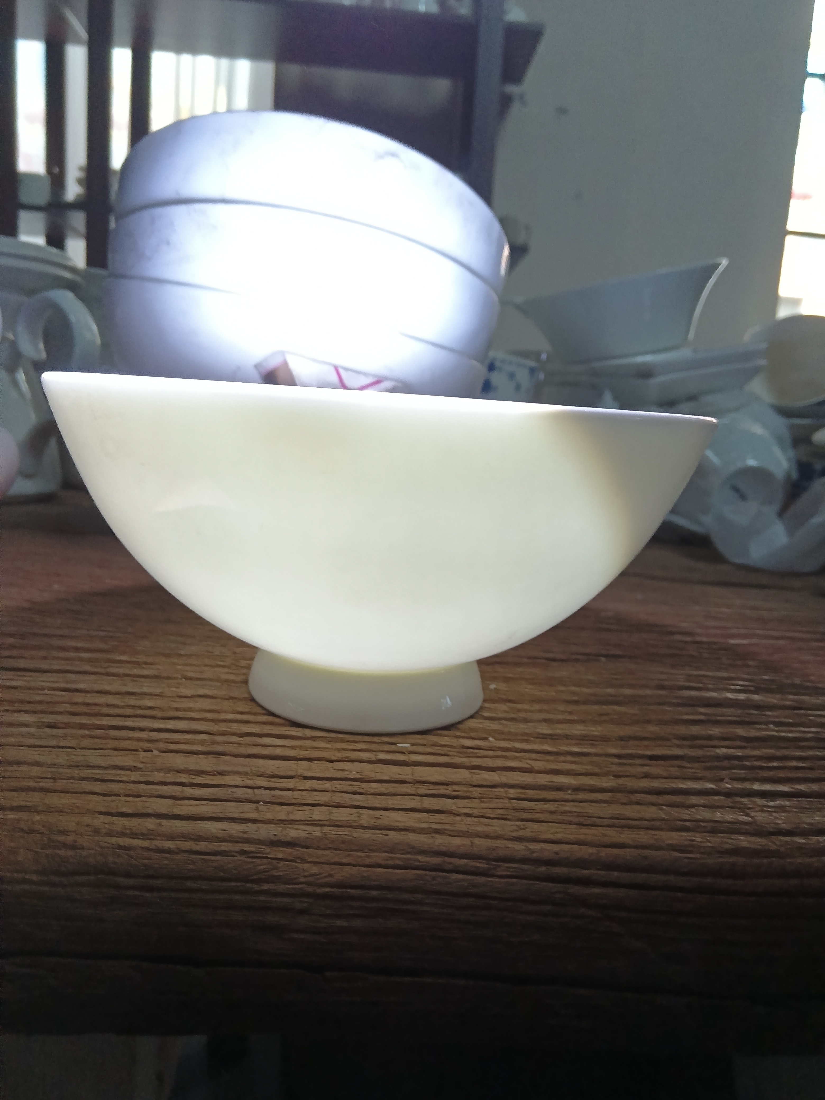 国营尾货出口日本六寸合碗四个微瑕