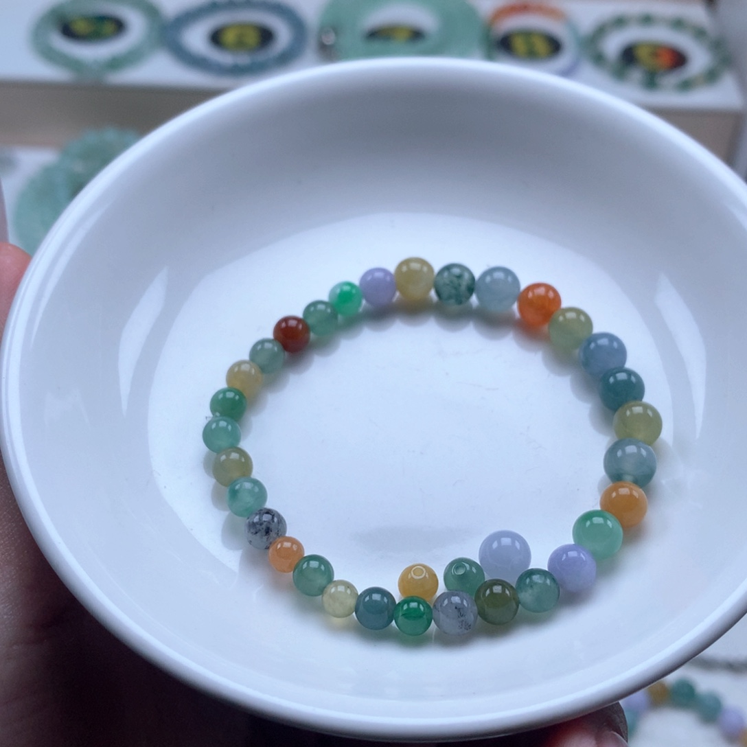 密***杯翡翠未镶嵌手串多宝大小珠