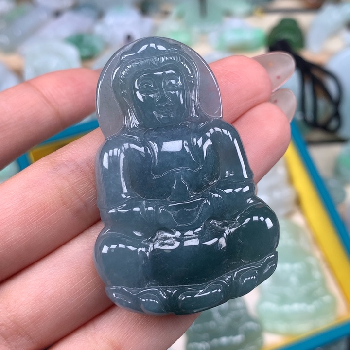 翡翠未镶嵌颈饰M**~玉观音吊坠