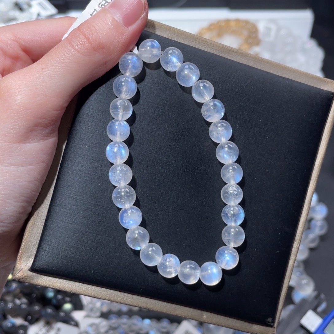 手链长石未镶嵌奶油体蓝月光7m+