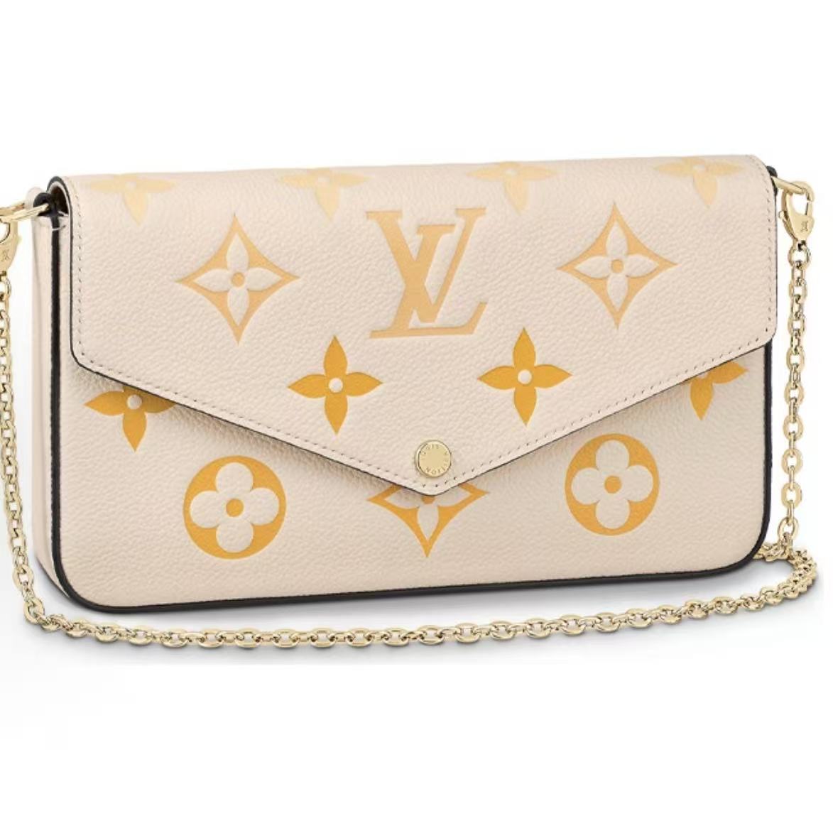 99新 LouisVuitton/路易威登 【诗诗】三合一白橙渐变链条包/98