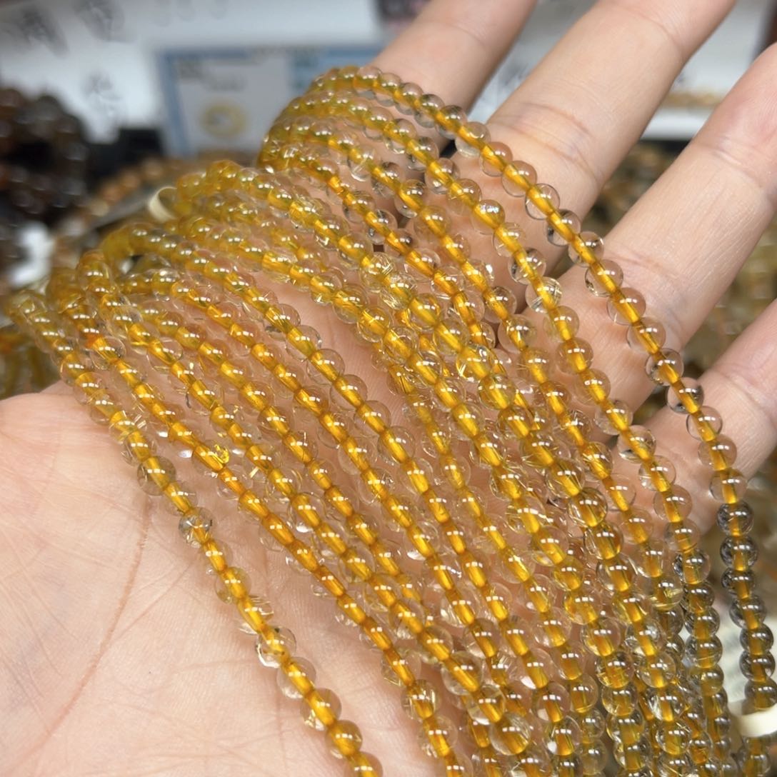 未镶嵌手链发晶金发晶多圈4+