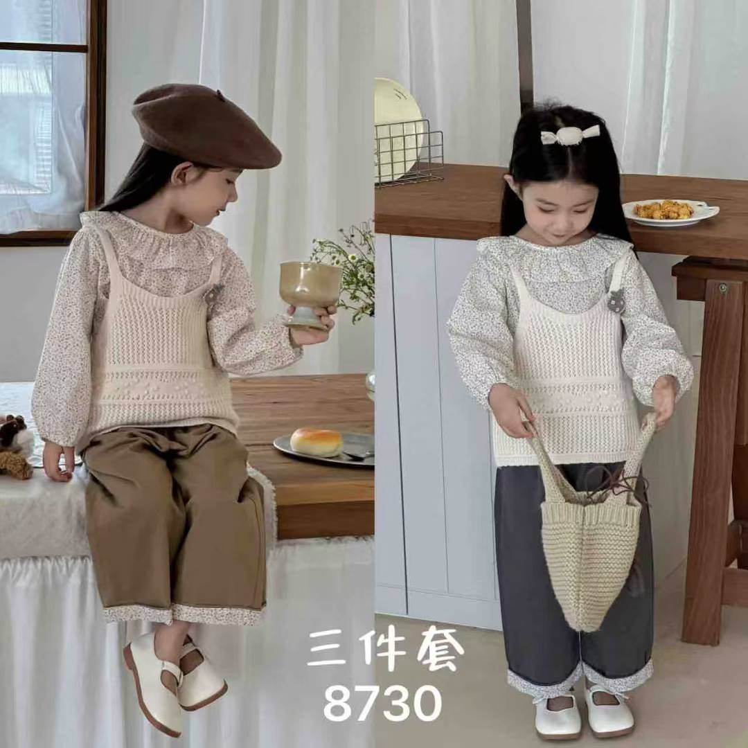 秋季新款男女通用常规女休闲风套装洋气小童百搭